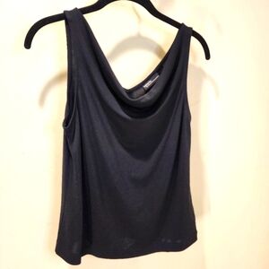 VALERIE by Valerie Stevens Black Cowl Neck Tank Top Size PM